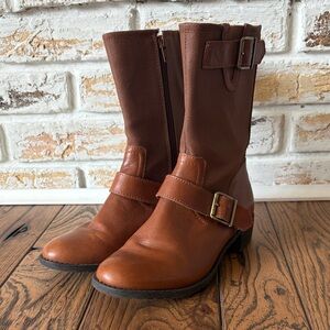 Hush Puppies Women's Brown Mid-Calf Buckle Boots